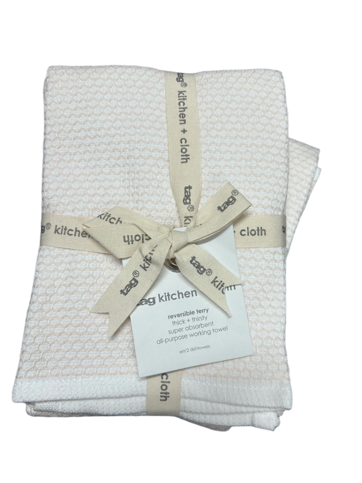 Classic Terry Dishtowel in Blush Set of 2