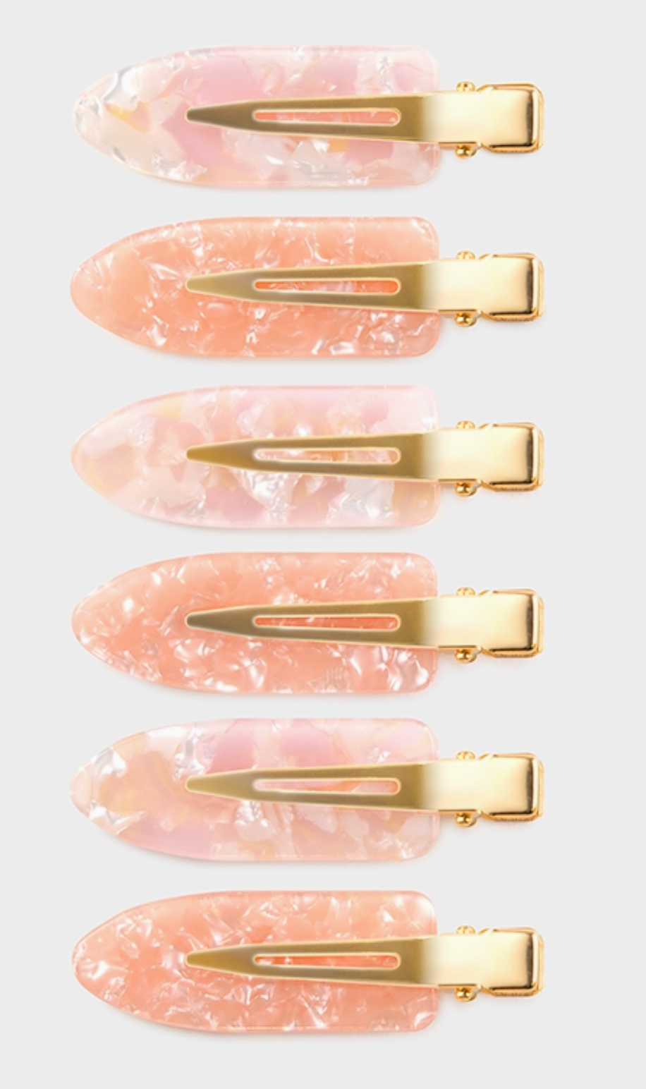 Creaseless Hair Clips- Pink Quartz