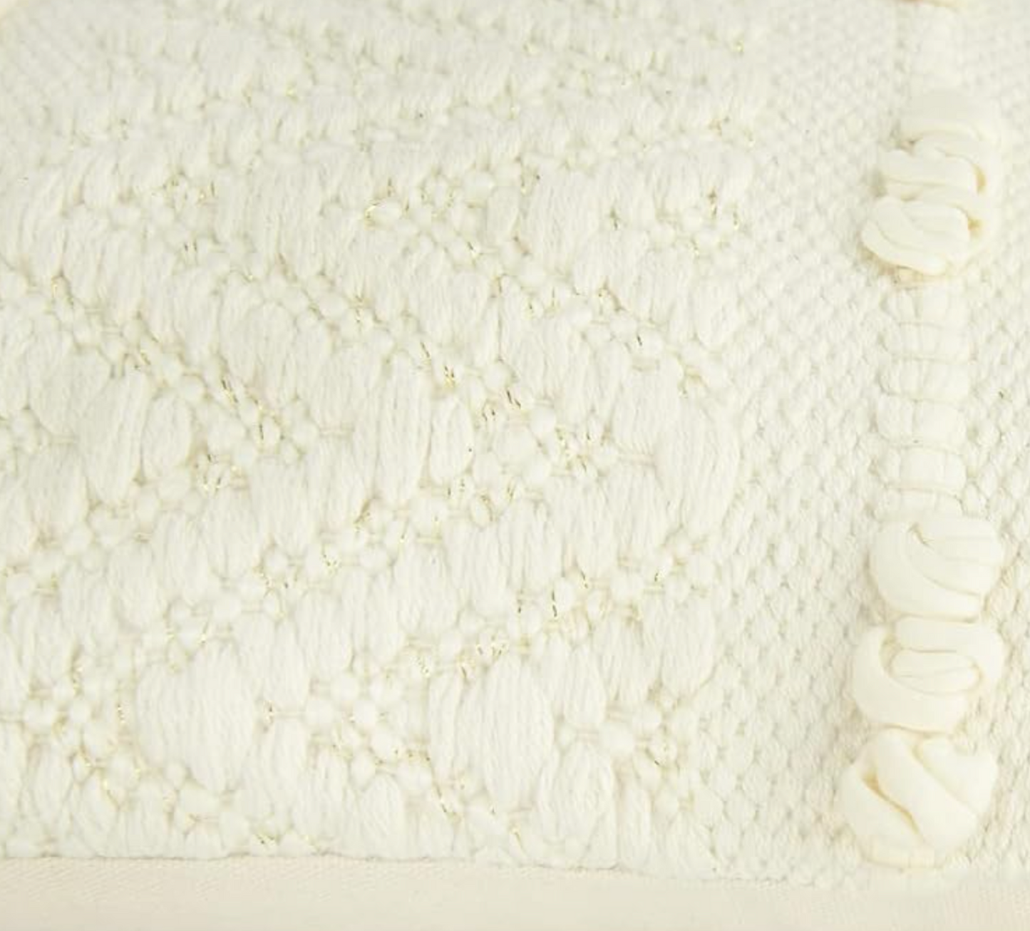 Cotton Blend Lumbar Pillow with Gold Accent