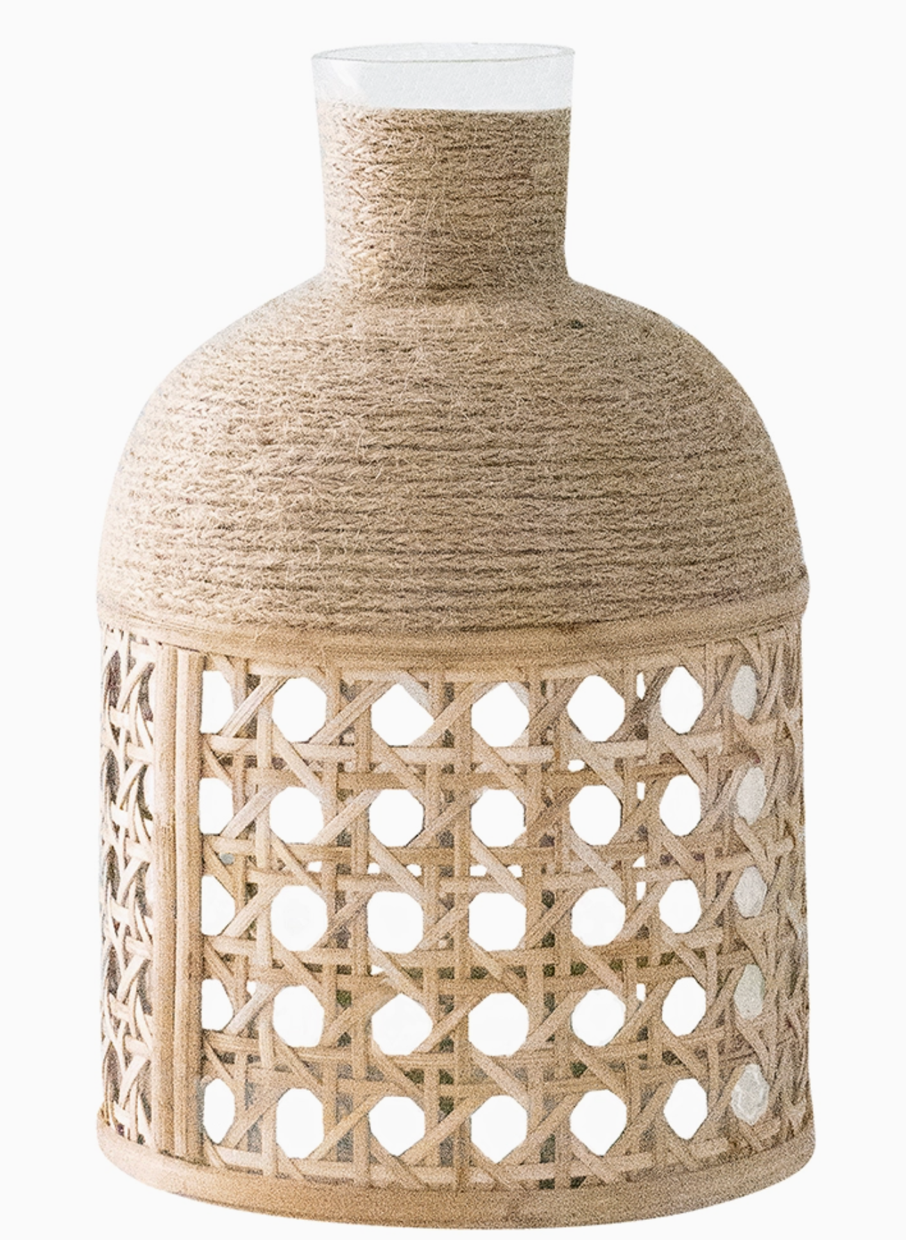 Cane Wicker + Seagrass Vase