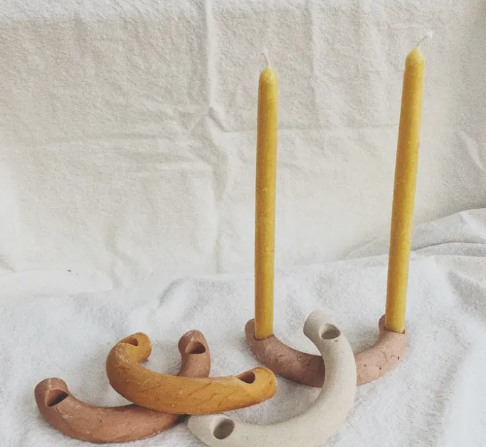 Cresent Candle Holder-Various Colors