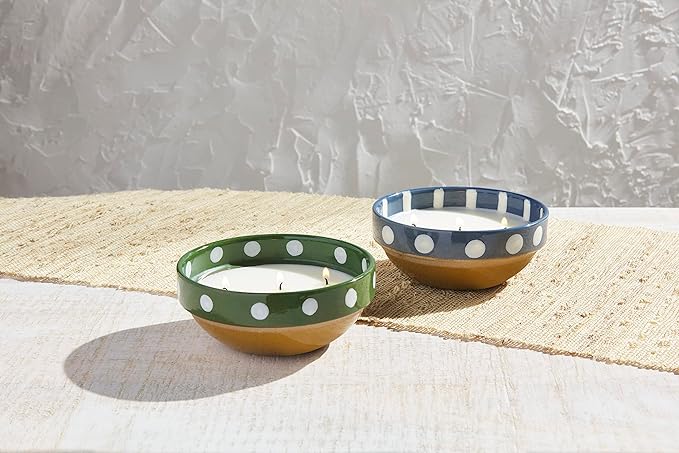 Mud Pie Green Dotted Filled Candle