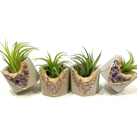 Quartz Crystal & Amethyst Crystal Planter