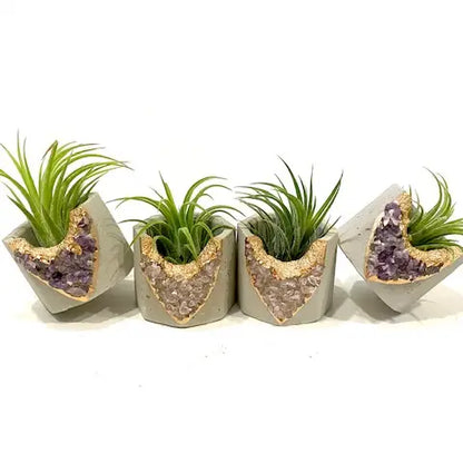 Quartz Crystal & Amethyst Crystal Planter