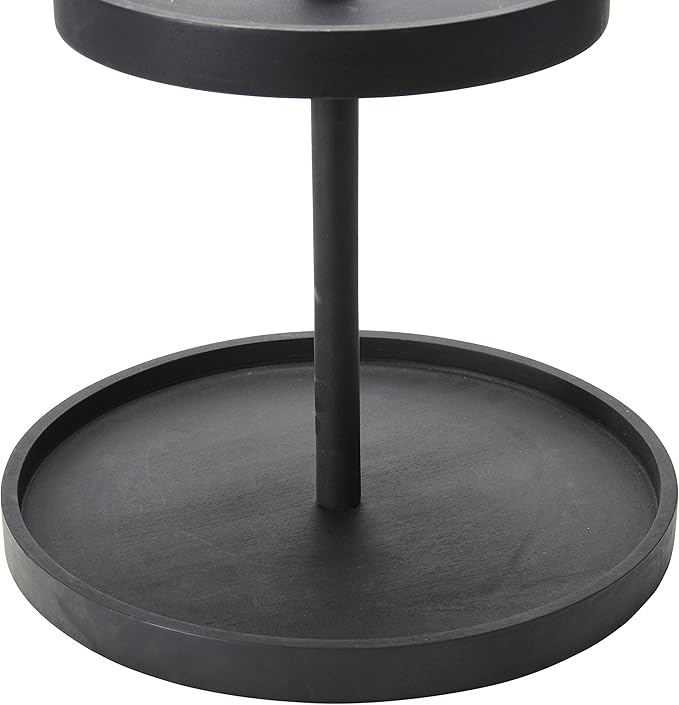 Bloomingville Mango Wood 2-Tier Handle, Black Tray