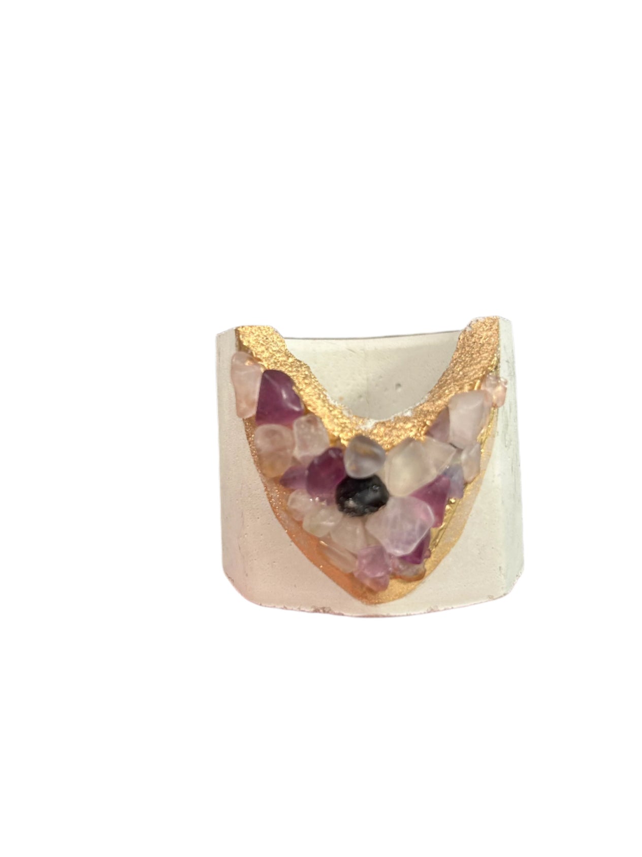 Quartz Crystal & Amethyst Crystal Planter