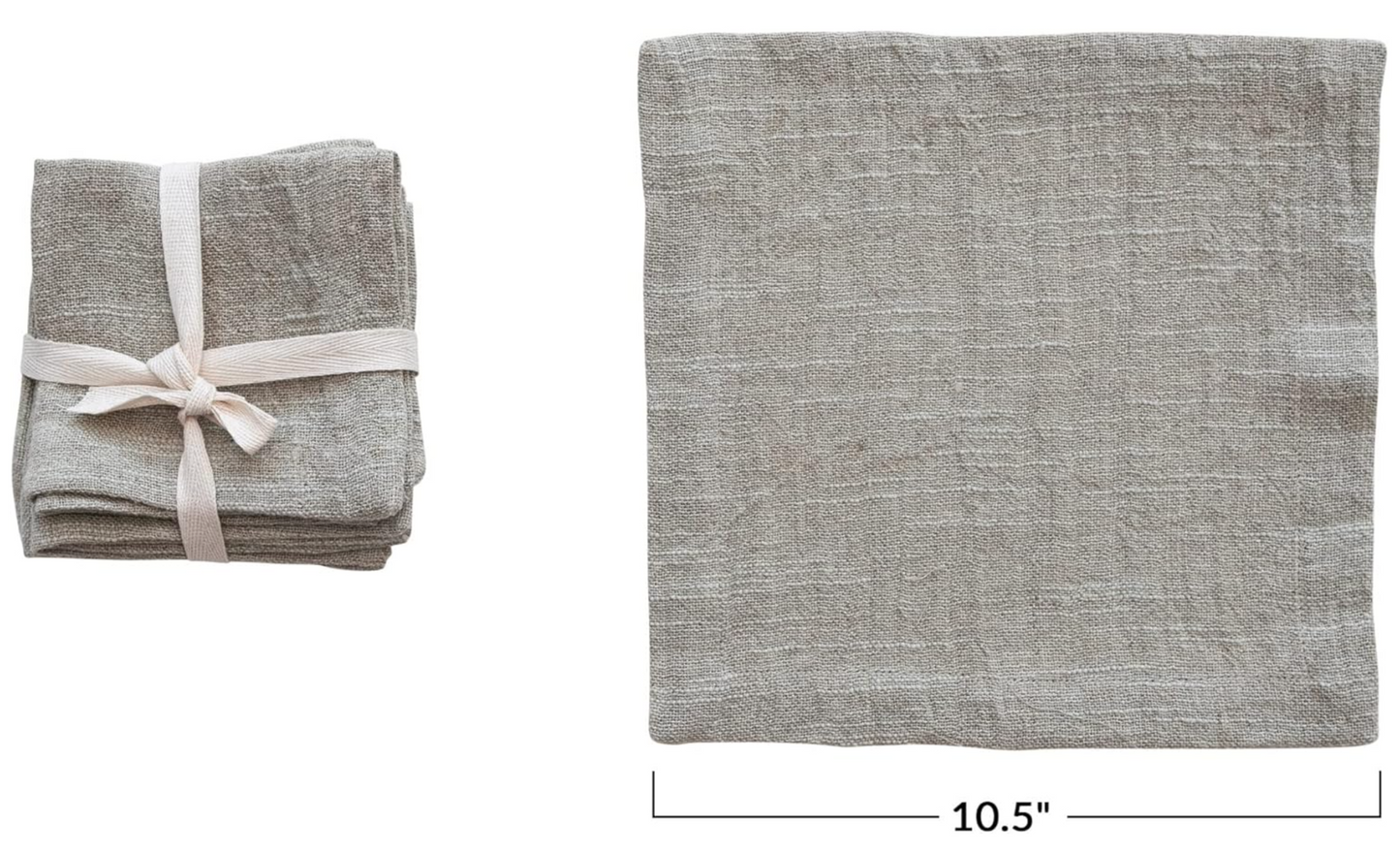 Farmhouse Square Linen and Cotton Cocktail Napkins- 4 count (Sage)