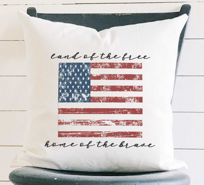 American Flag Square Pillow by Indigo Tangerine