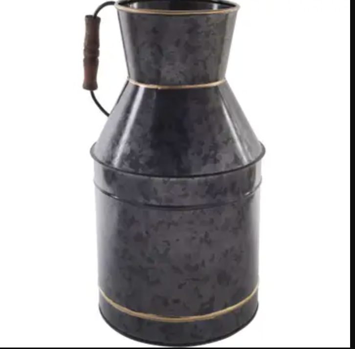 Various Black Galvanized Buckets with Gold Trim