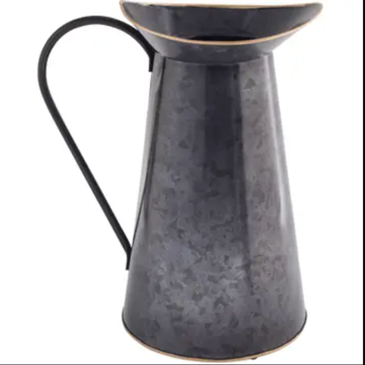 Various Black Galvanized Buckets with Gold Trim