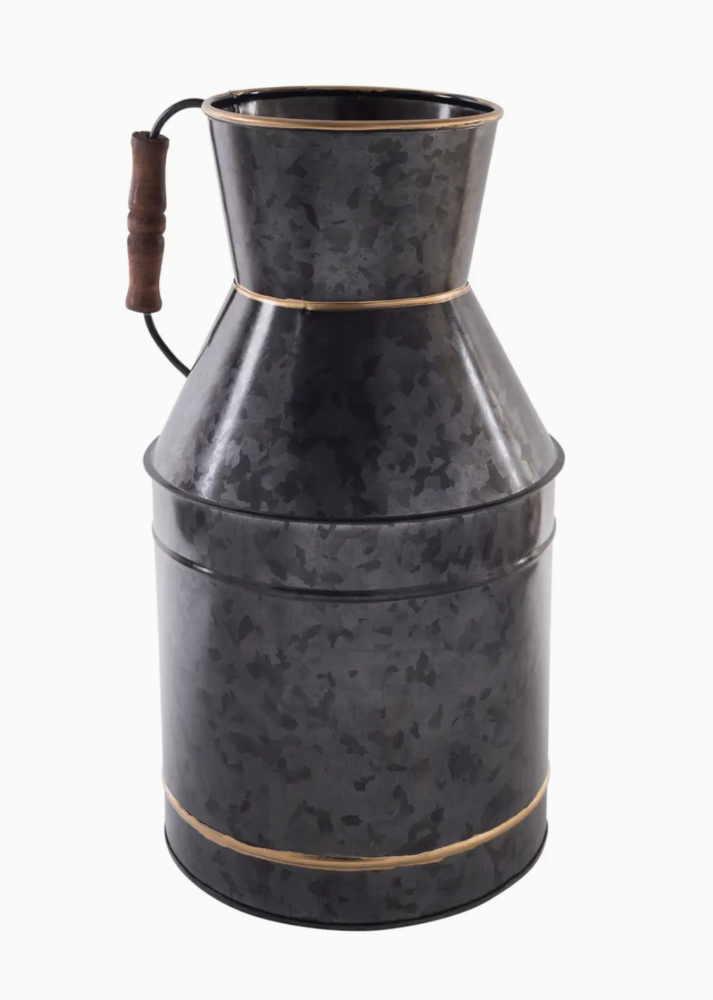 Various Black Galvanized Buckets with Gold Trim