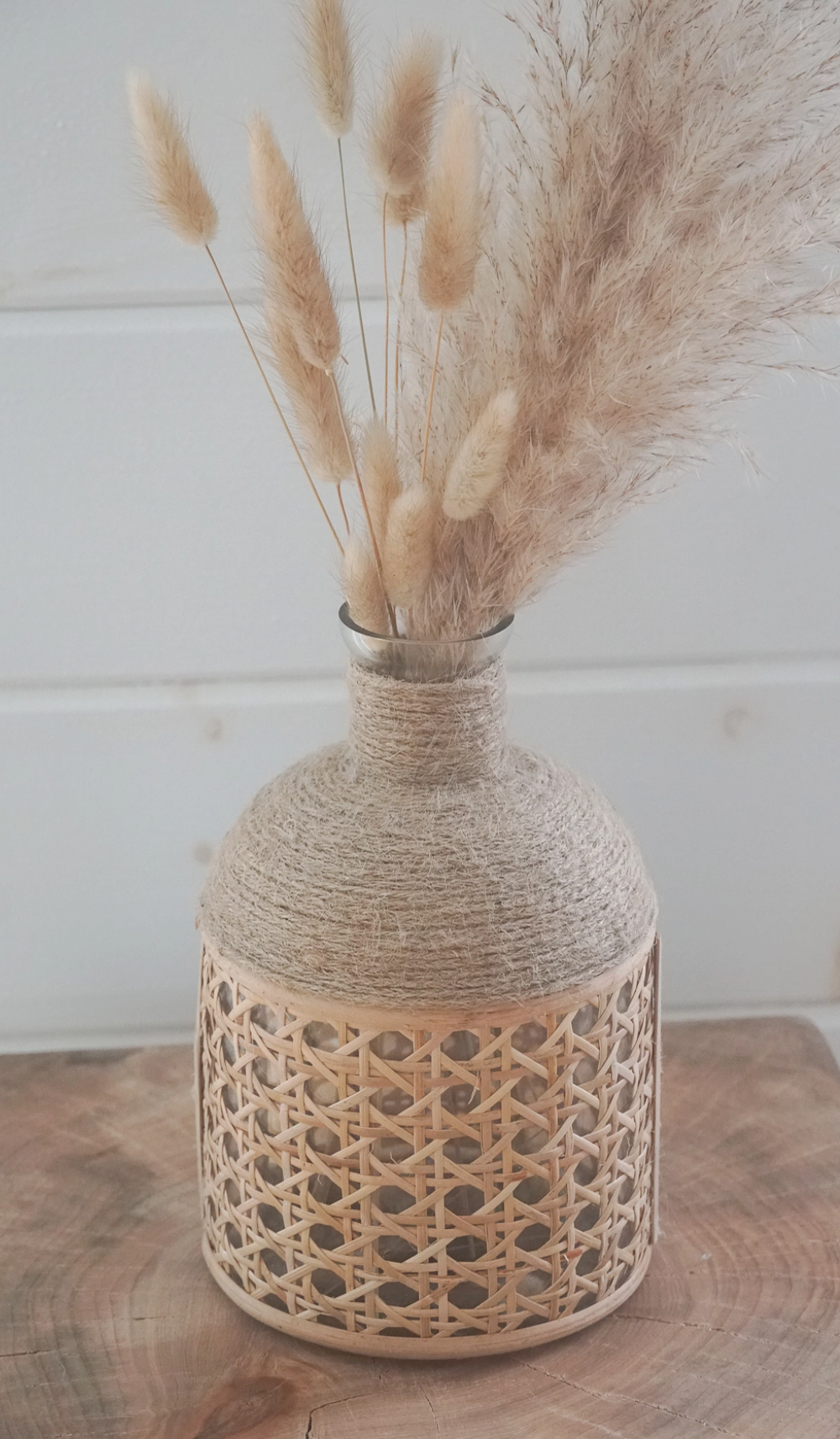 Cane Wicker + Seagrass Vase