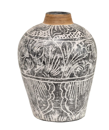 Hand-Painted Terracotta Vase