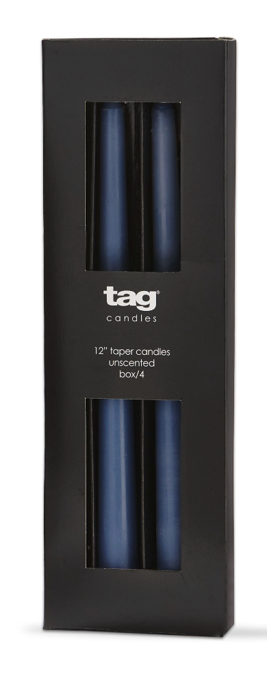 12" Taper Candles Unscented- Tag