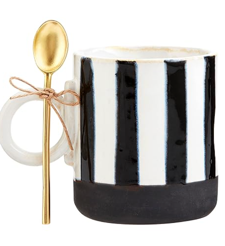 White & Black Stoneware Mug (Various Styles)