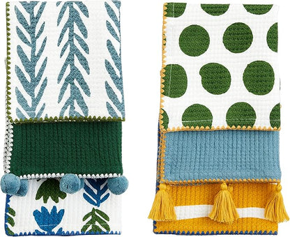 Mud Pie Floral Indigo Dish Cloth Sets