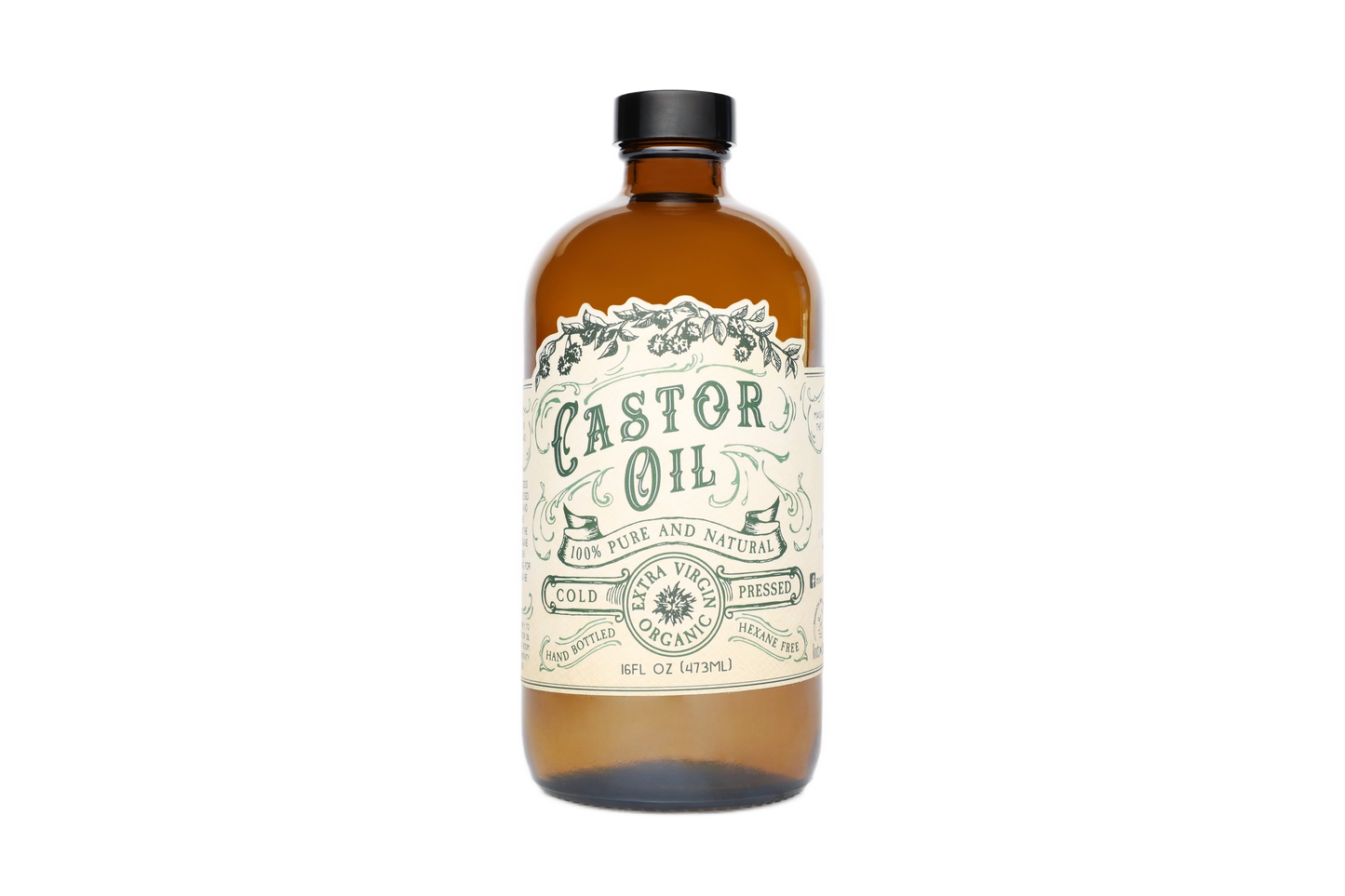 Organic Cold Pressed Castor Oil Hexane Free USA Bottled