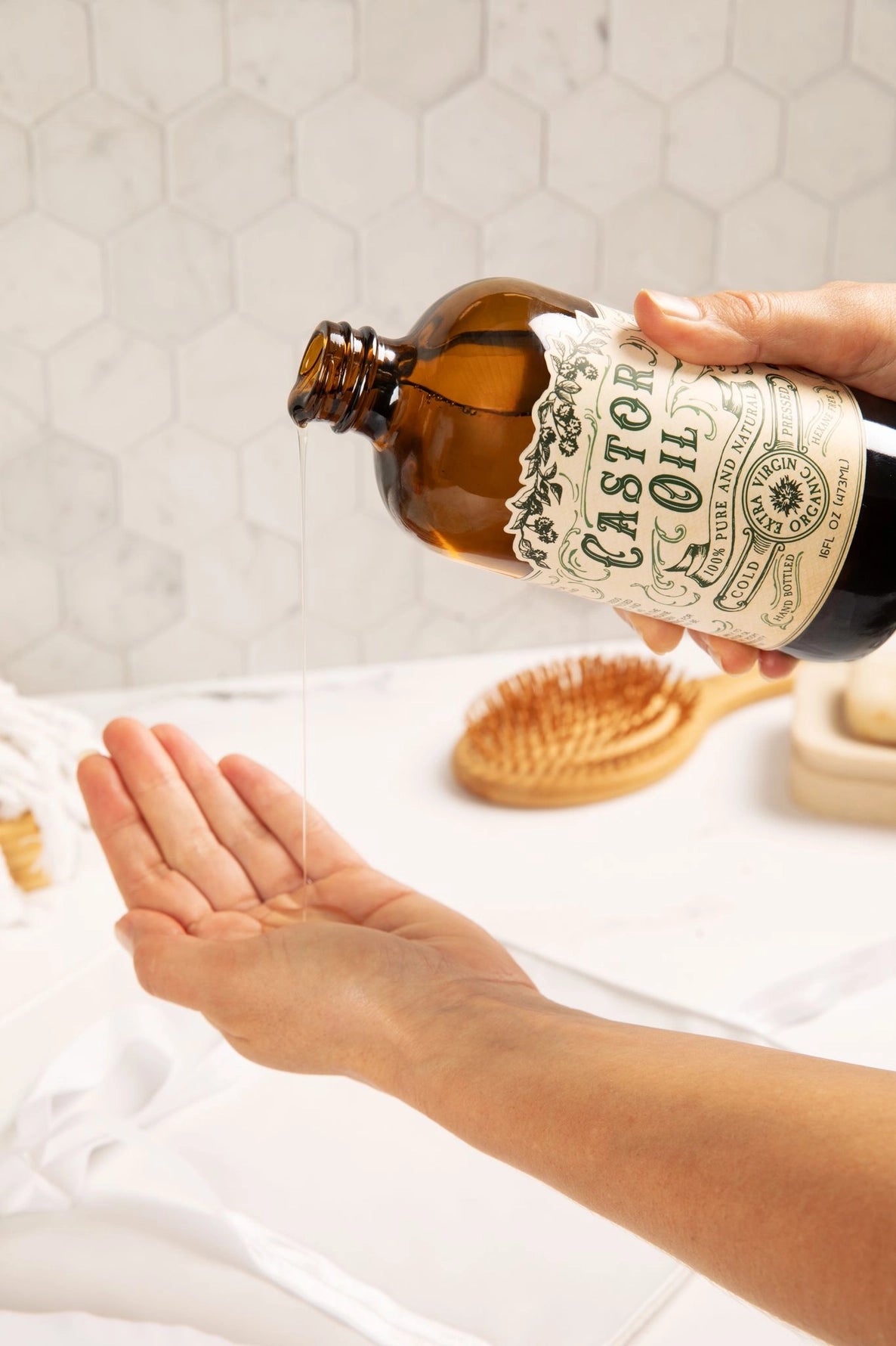 Organic Cold Pressed Castor Oil Hexane Free USA Bottled
