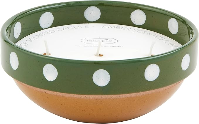 Mud Pie Green Dotted Filled Candle