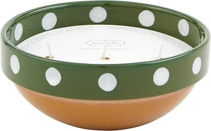 Mud Pie Green Dotted Filled Candle